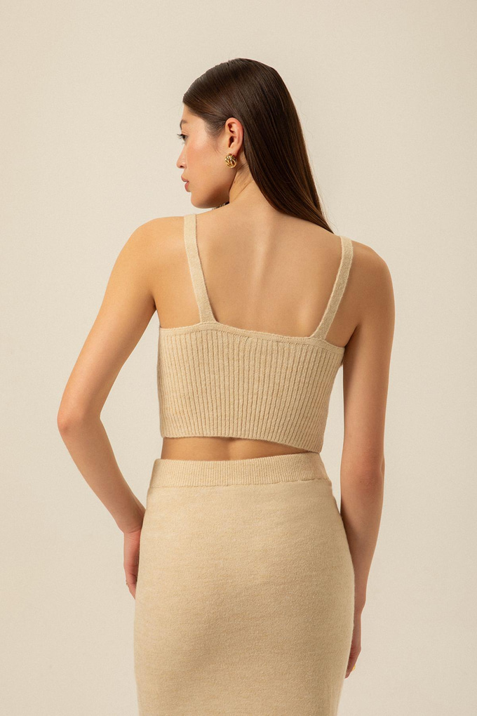 Gögüs Kuplu Camel Triko Büstiyer