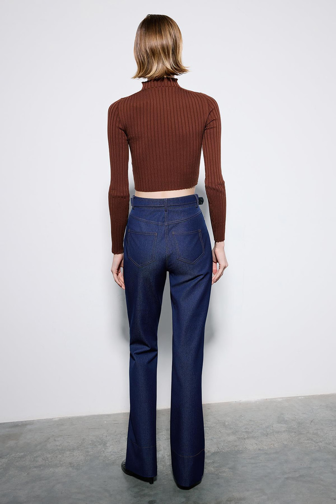 Navy Trousers With Gold Belt
