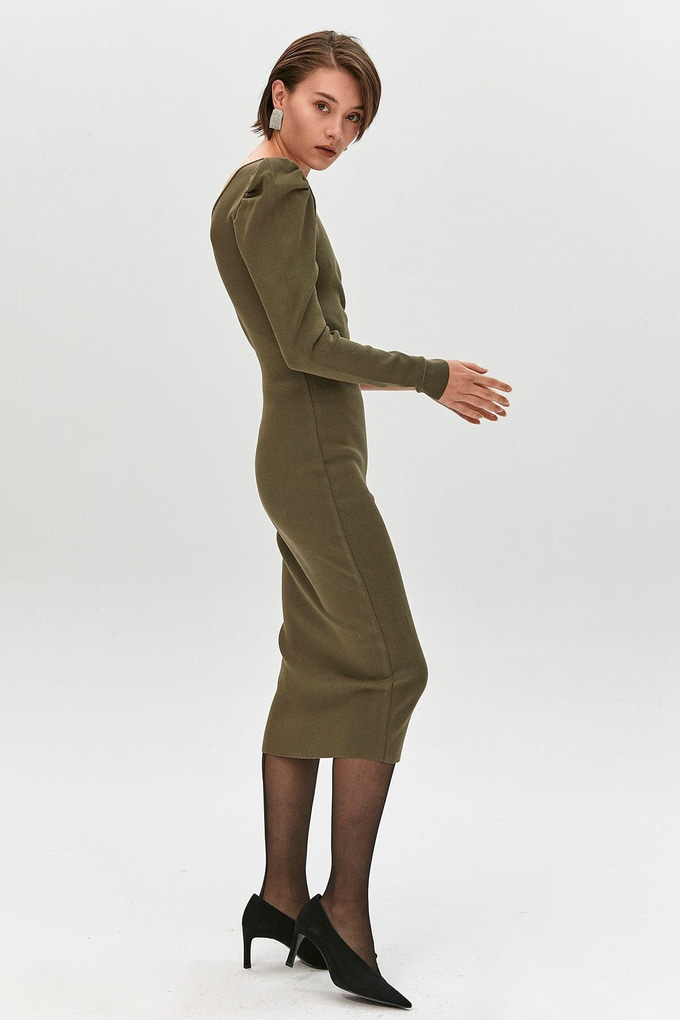 Asymmetric One Shoulder Knitted Dress