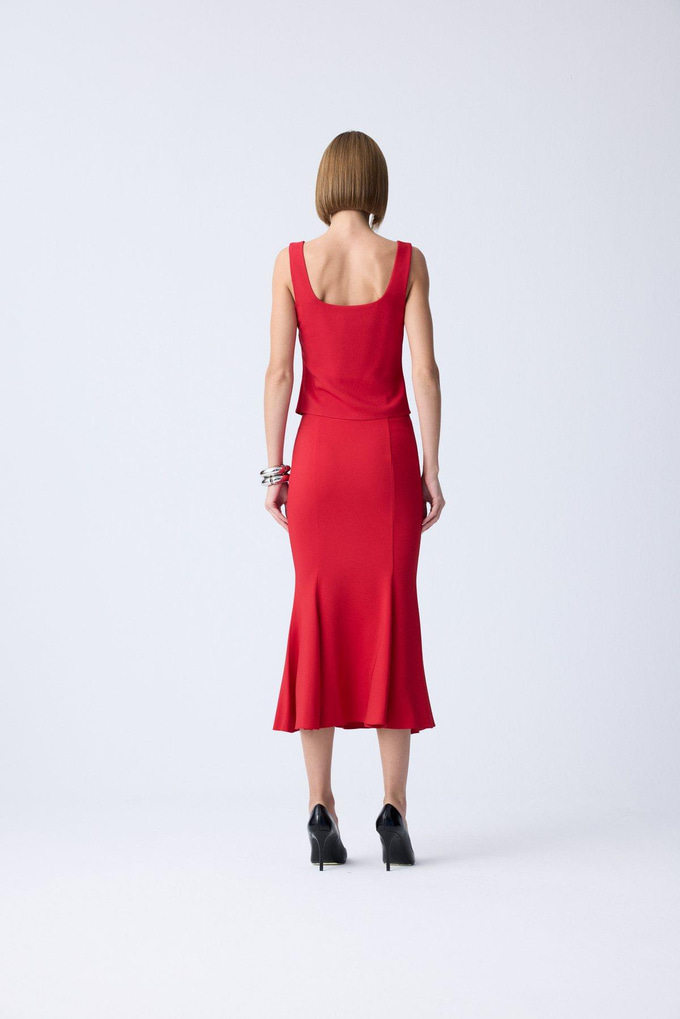 Basic Crepe Texture Red Bodysuit