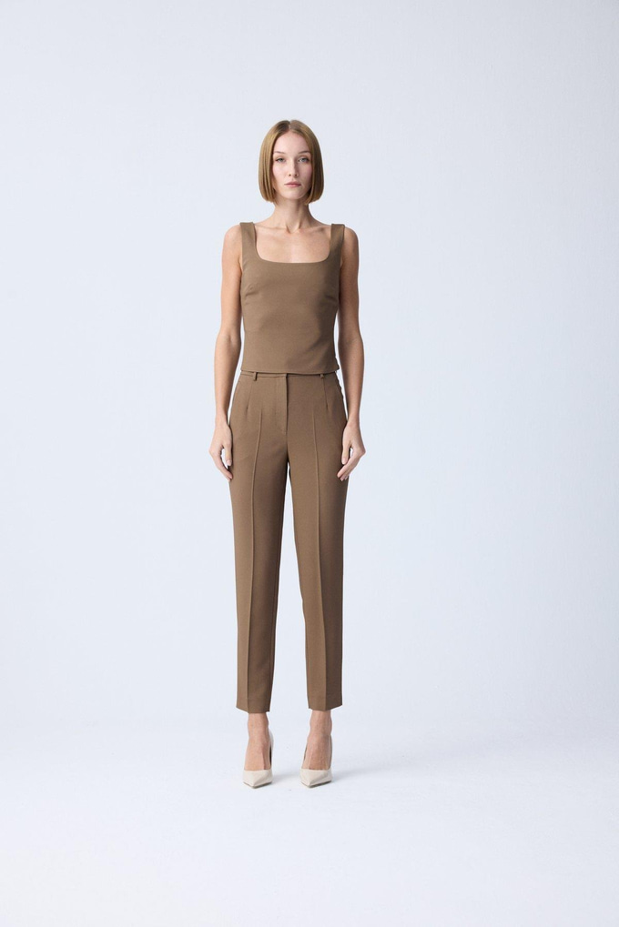 Kare Yaka Dokulu Vizon Bluz