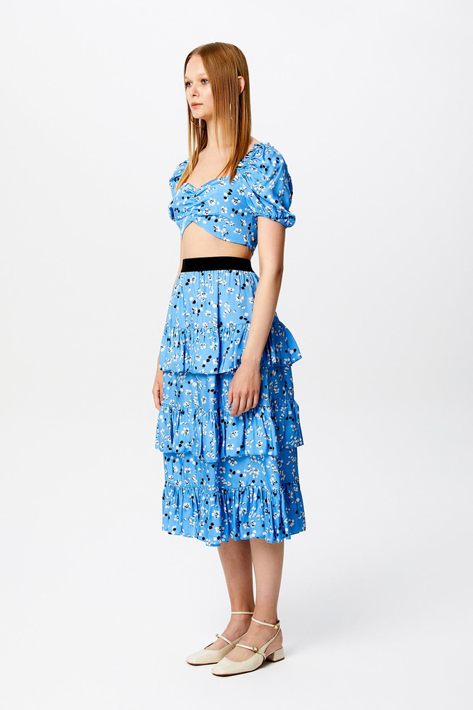 Karpuz Kol Mavi Crop Bluz