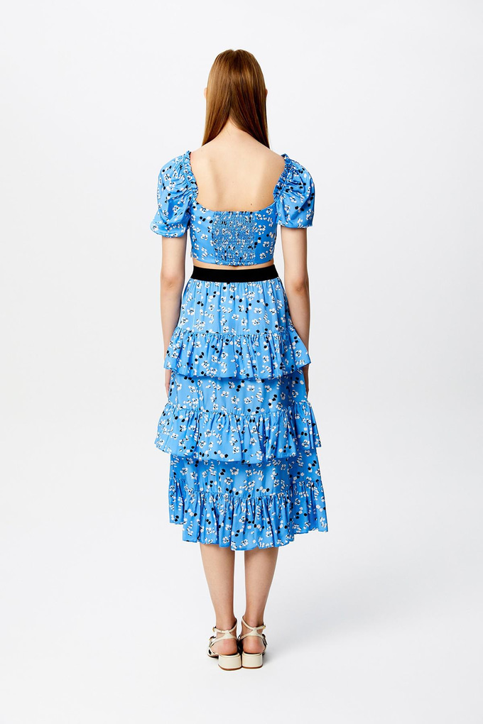 Karpuz Kol Mavi Crop Bluz