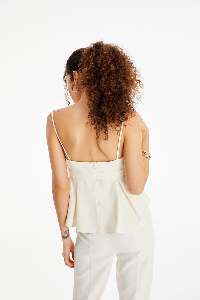 Ruffled Blouse with Belt