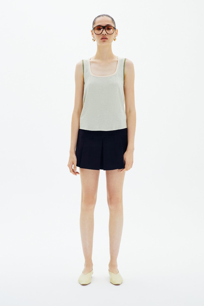Kontrast Biyeli Mint Basic Bluz