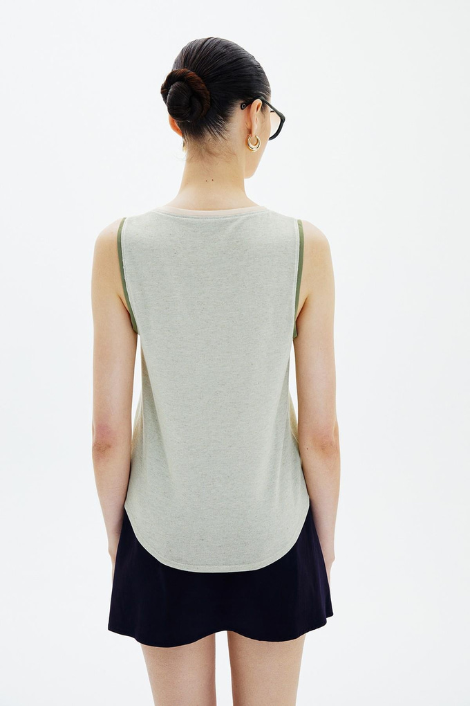 Kontrast Biyeli Mint Basic Bluz