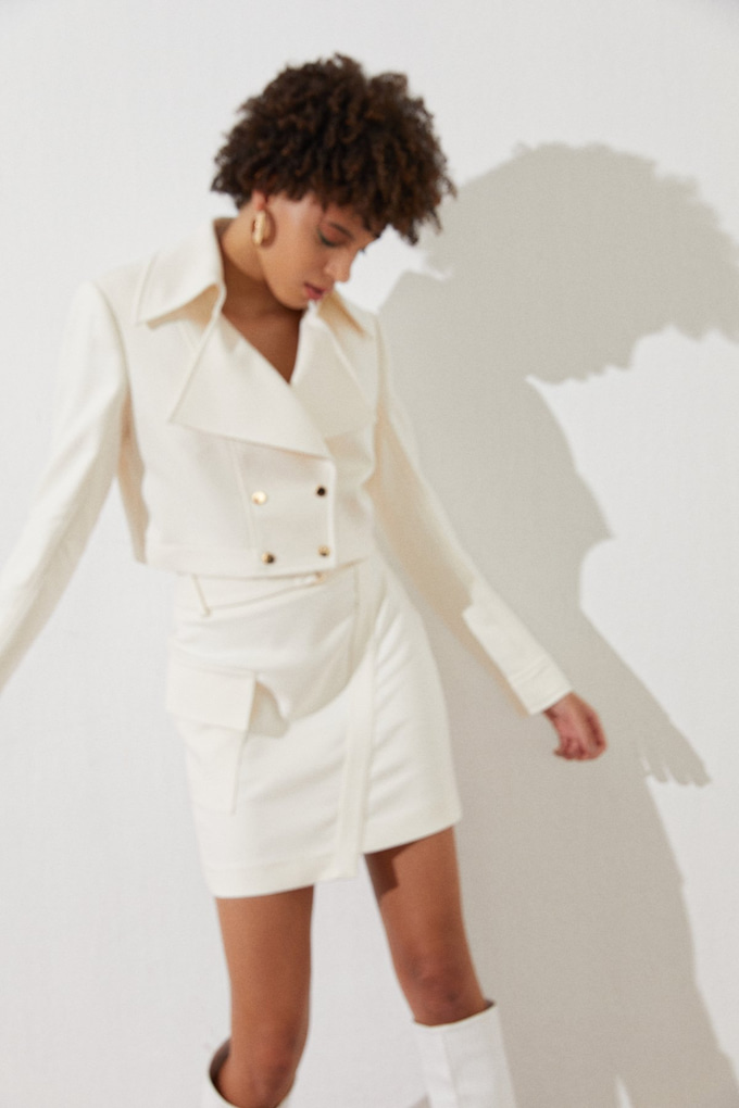 Kruvaze Crop Ceket