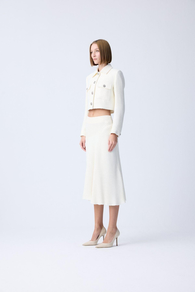 Metal Düğme Detaylı Ekru Ceket