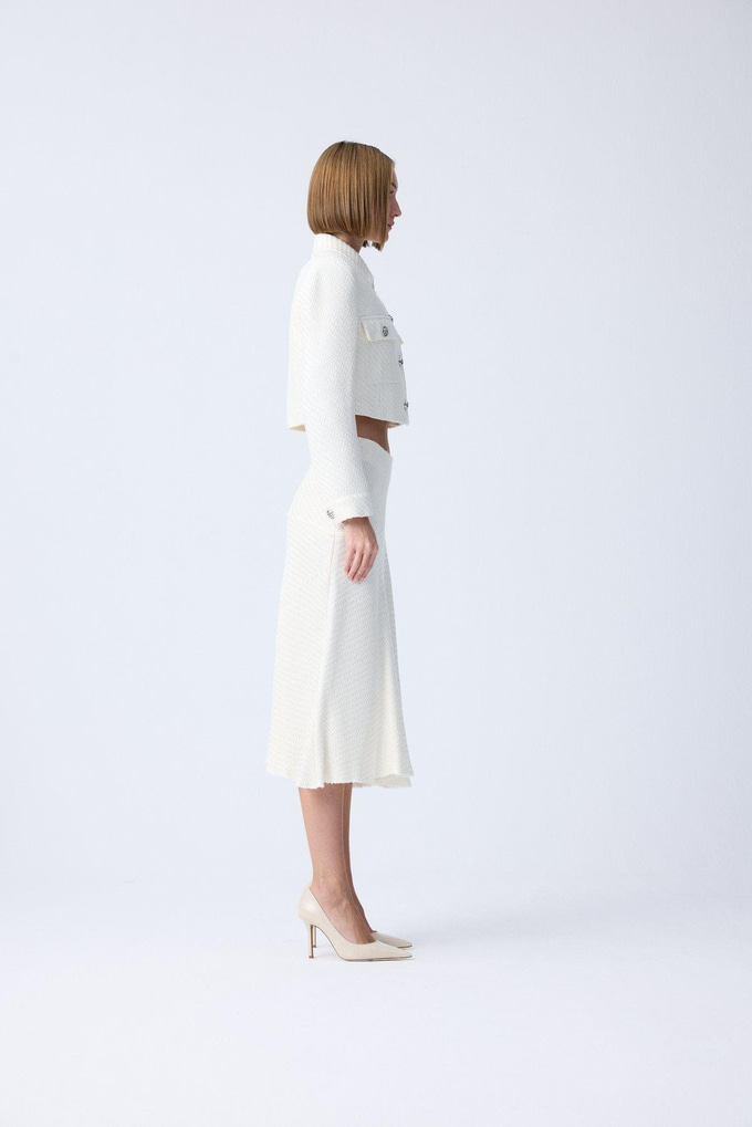 Metal Düğme Detaylı Ekru Ceket