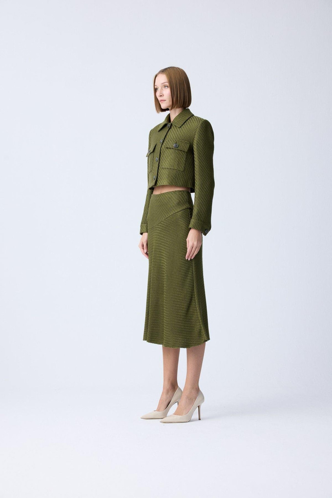 Metal Button Detail Green Jacket