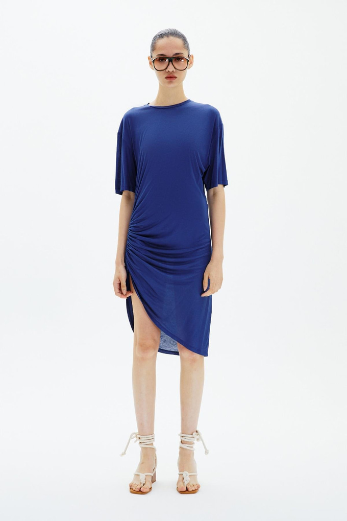 Mini Drape İndigo Elbise