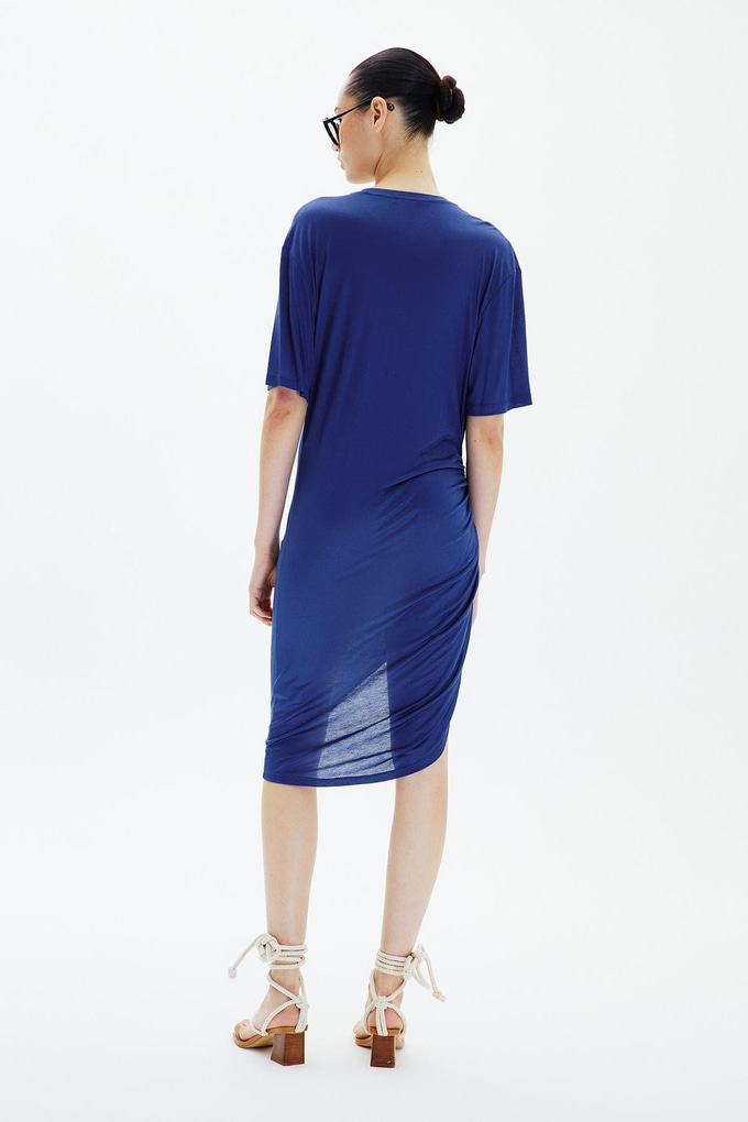 Mini Drape İndigo Elbise