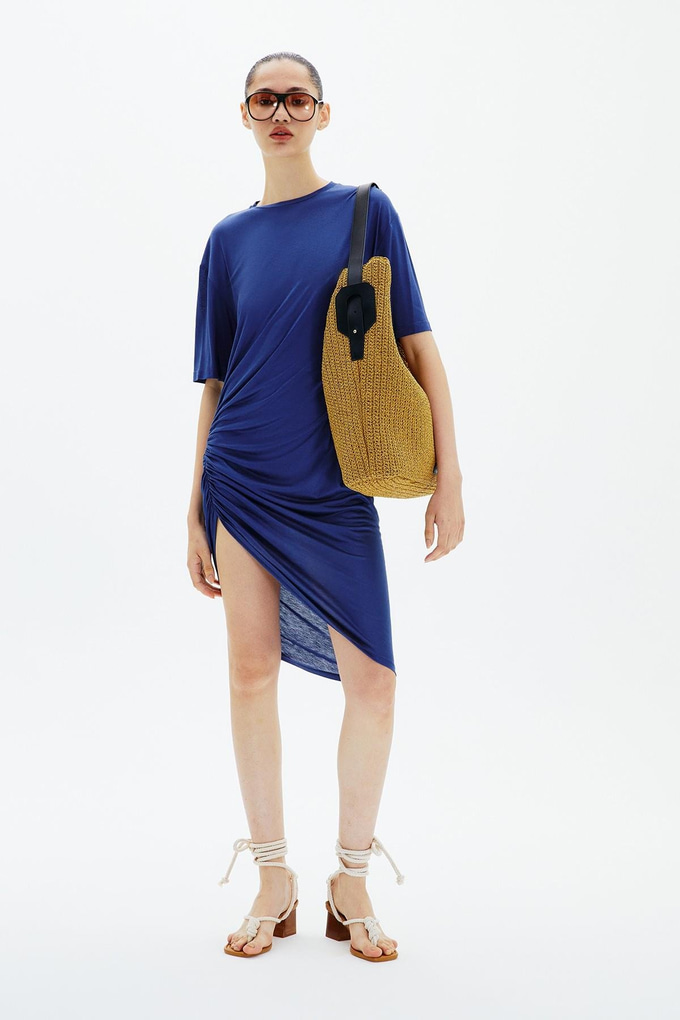 Mini Drape İndigo Elbise