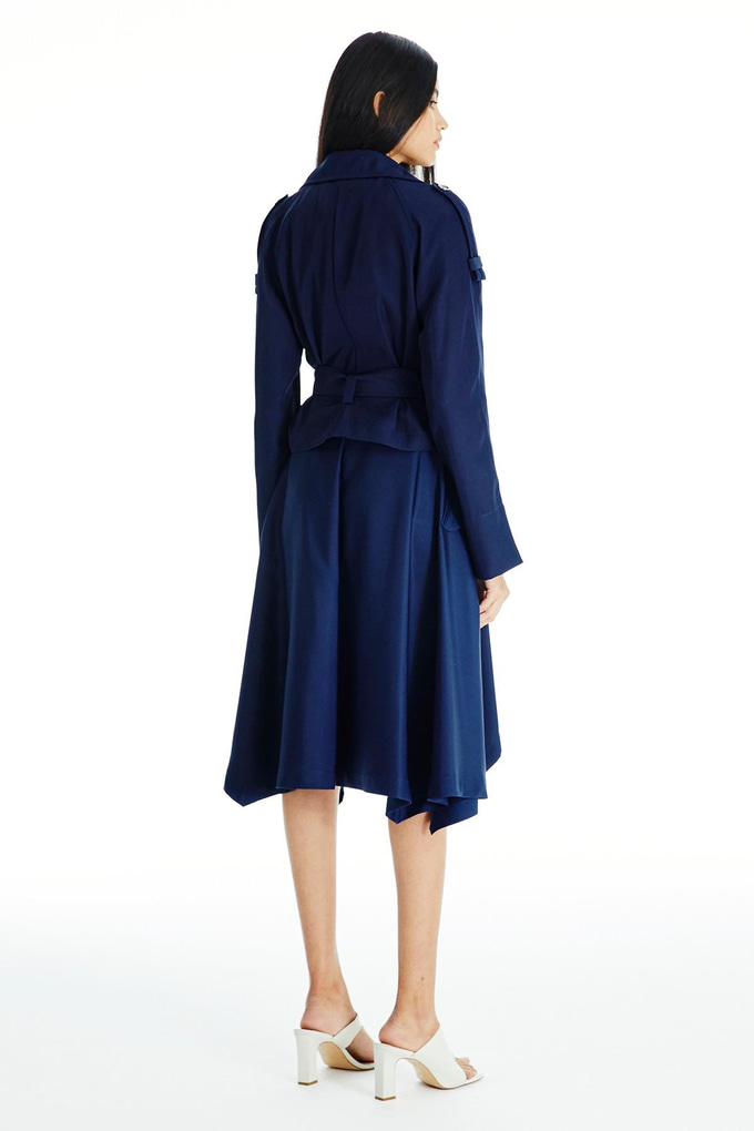Oversize Lacivert Crop Ceket