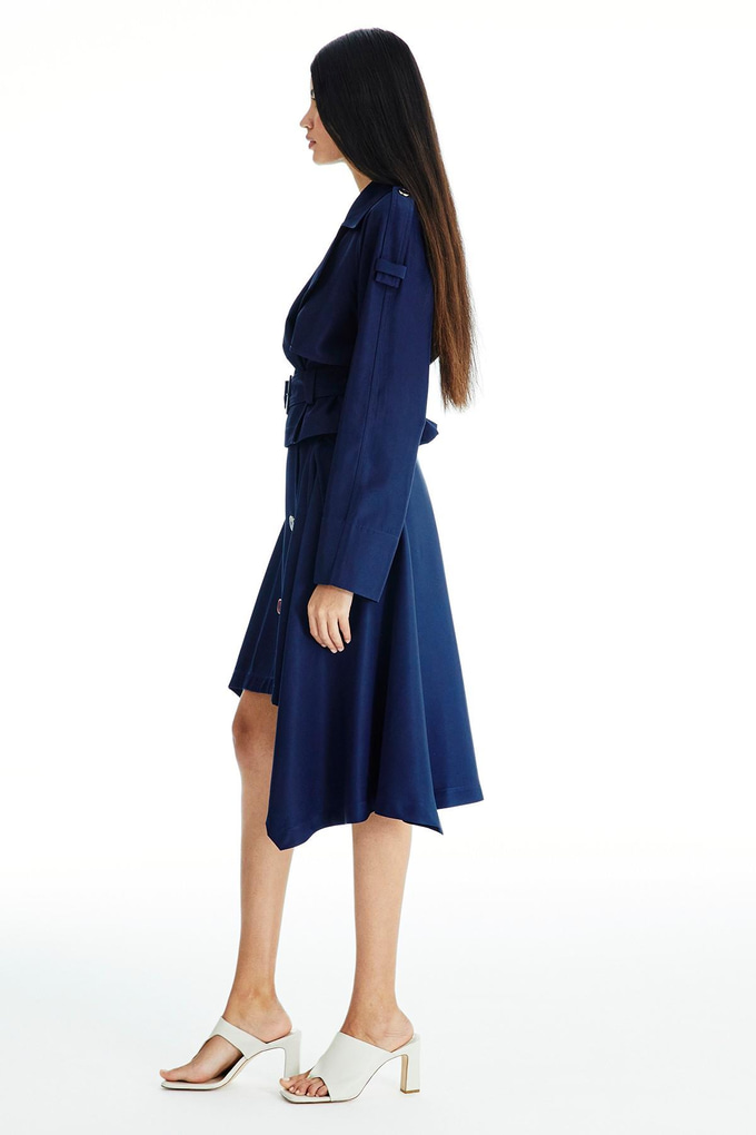 Oversize Lacivert Crop Ceket