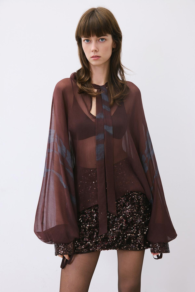 Payet Astarlı Mini Bordo Etek