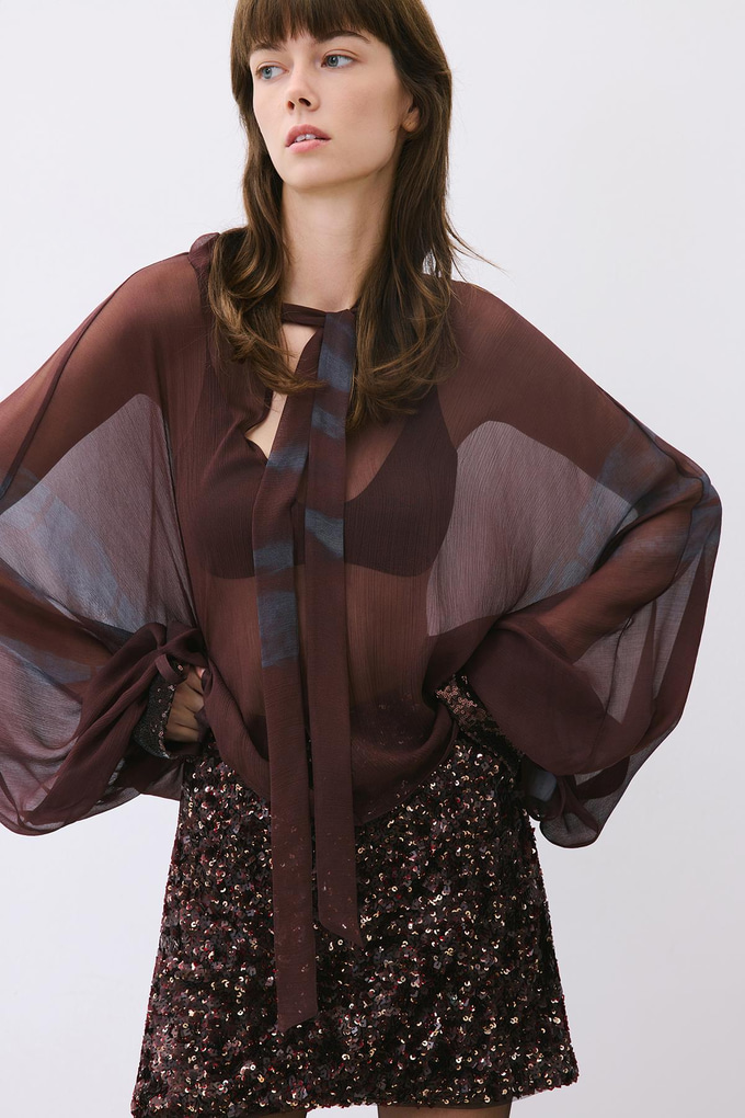 Payet Astarlı Mini Bordo Etek