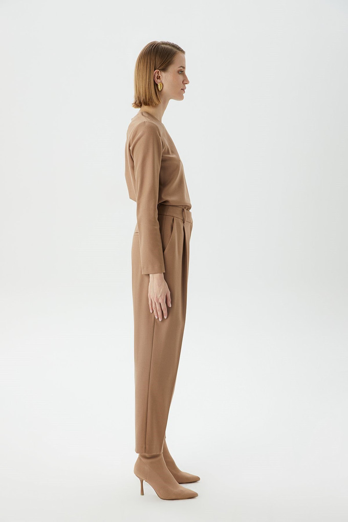 Pensli Yüksek Bel Camel Pantolon
