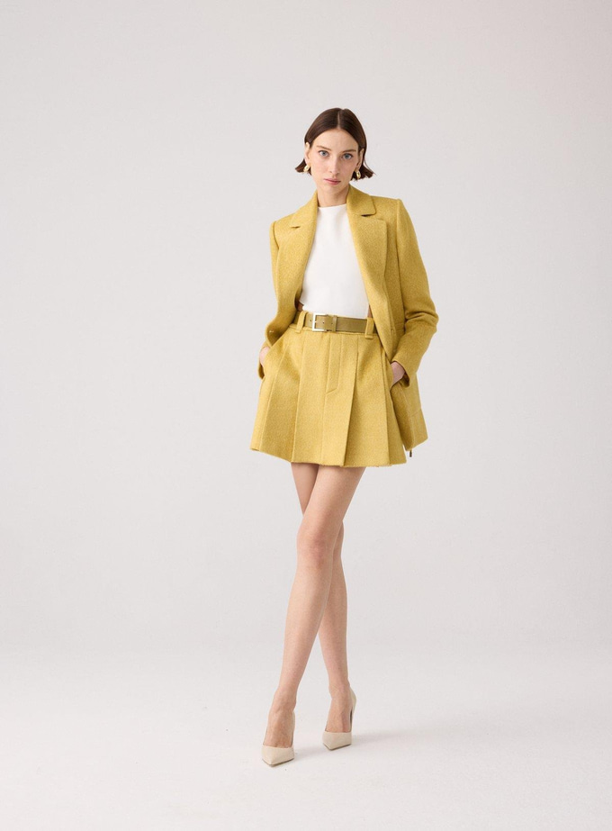 Back-Deep Detailed Off-White Knit Bodysuit