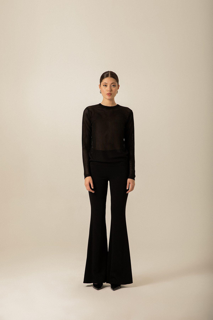 Sheer Black Basic Knit