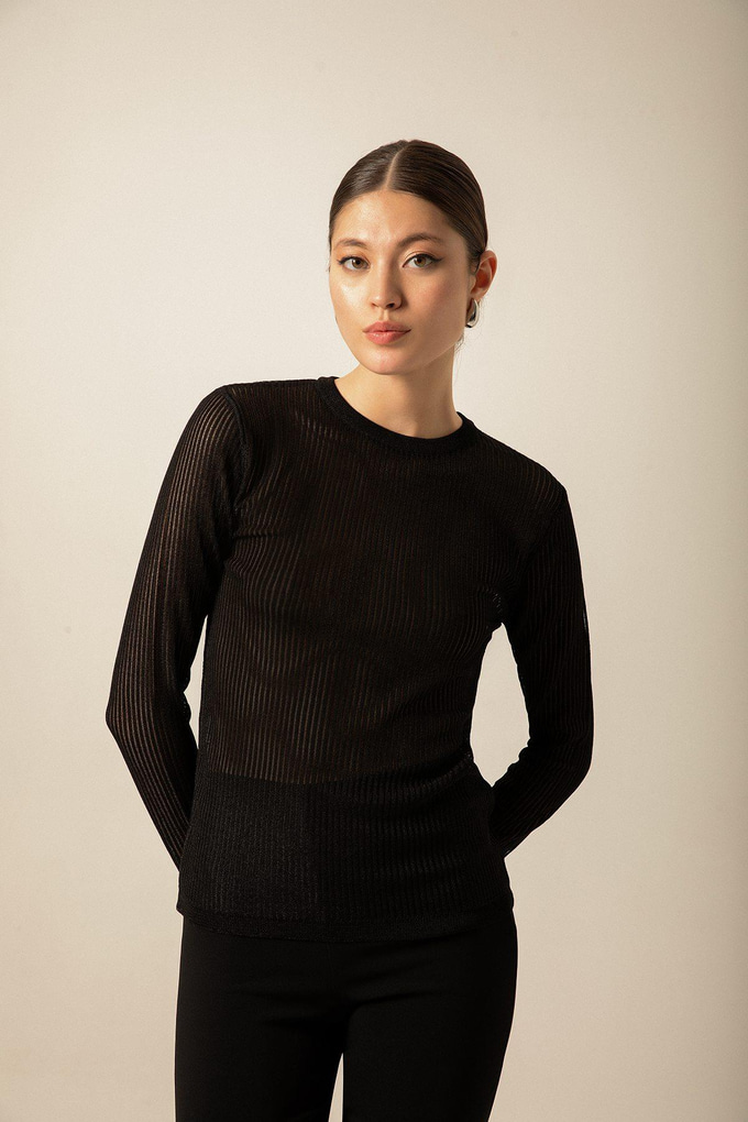 Sheer Black Basic Knit