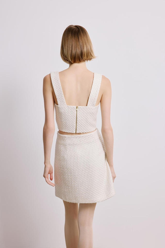 Tüvit Ekru Mini Etek