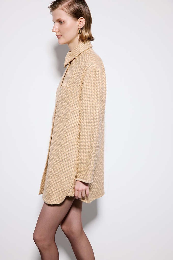 Uzun Kollu Camel Tüvit Gömlek
