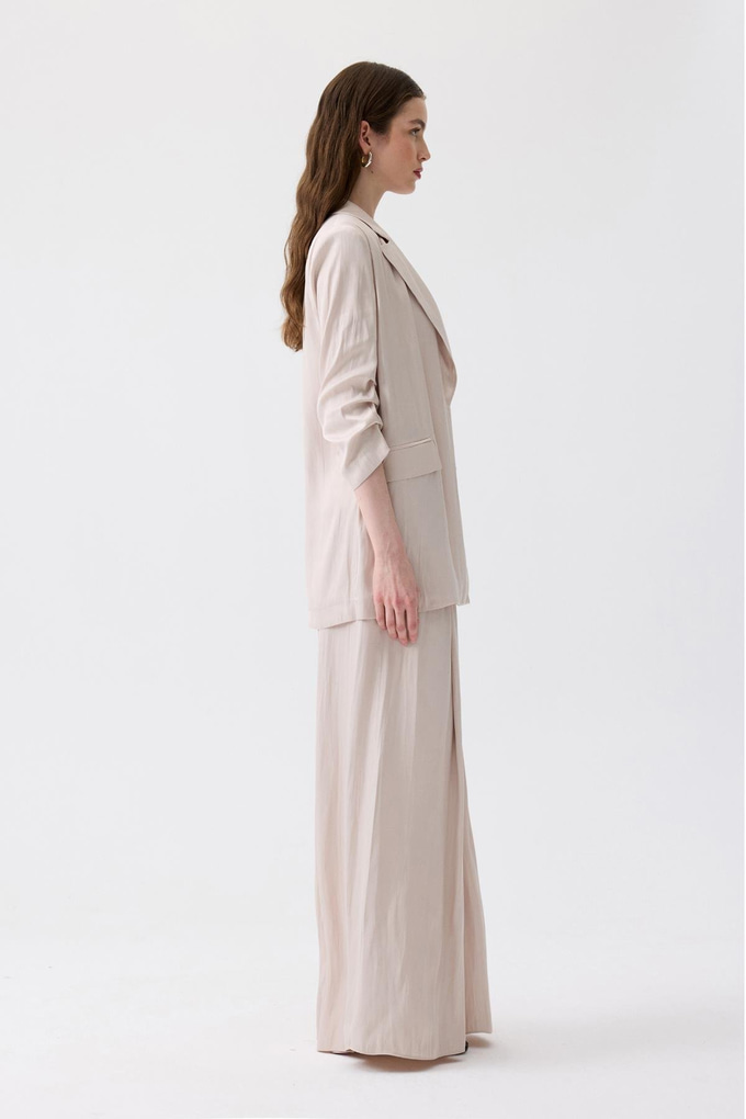 Padded Relaxed Fit Ecru Blazer