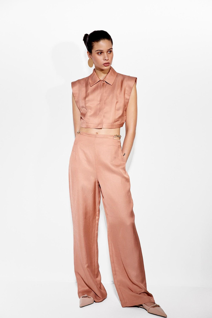 Colared Crop Shirt