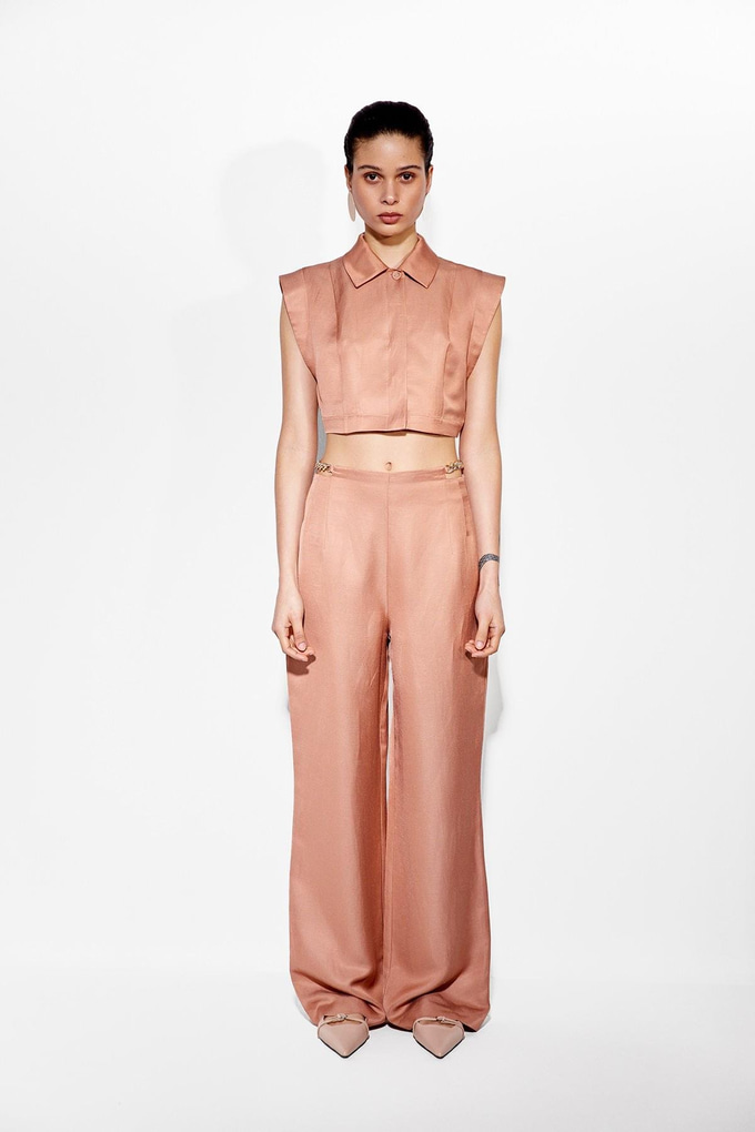Colared Crop Shirt