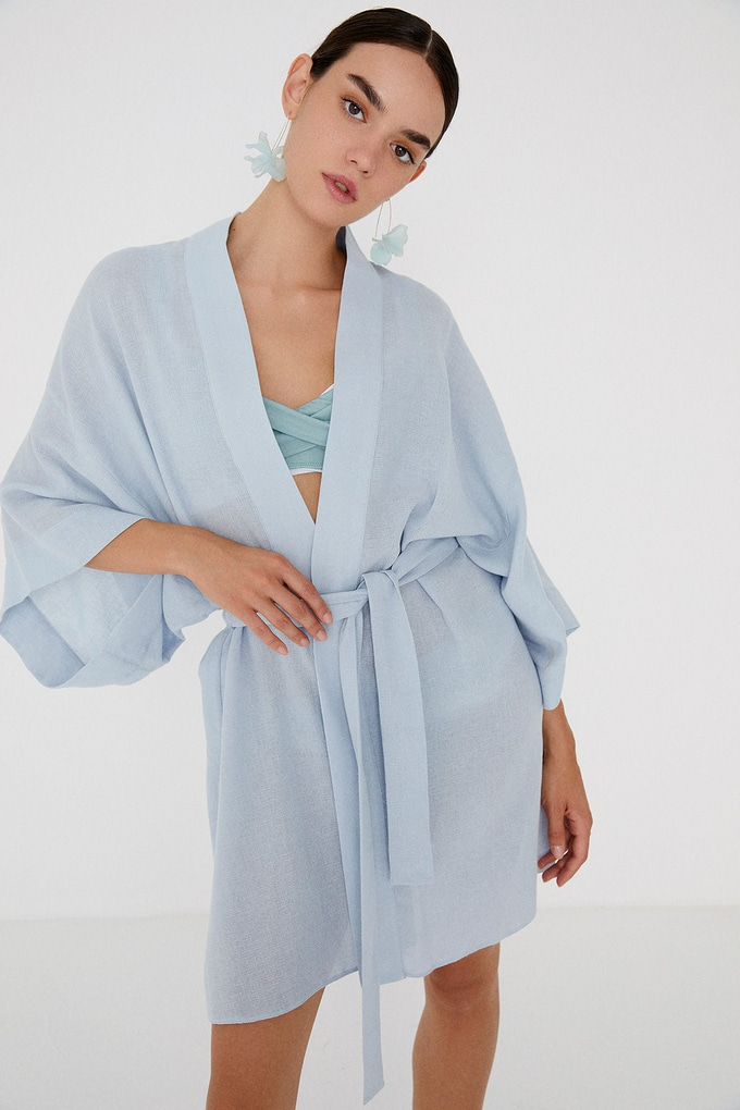 Yanları Yırtmaçlı Kimono
