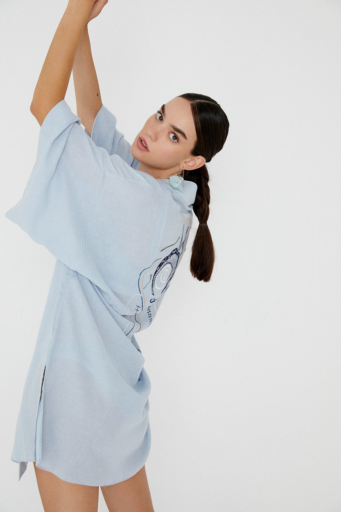 Yanları Yırtmaçlı Kimono