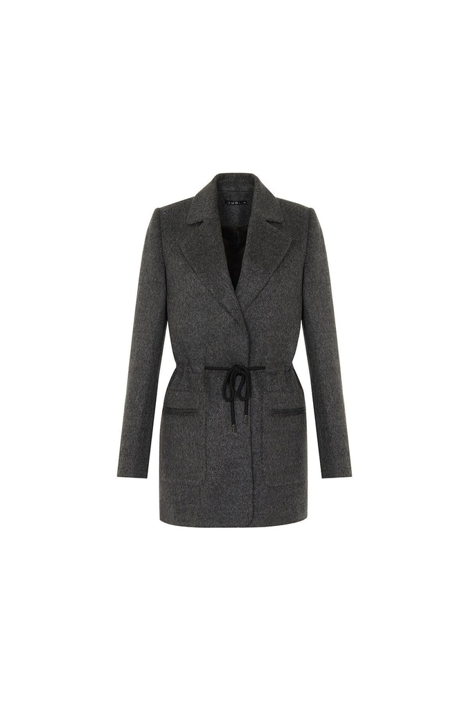 Wool Textured Pocket Detailed Anthracite Jacket