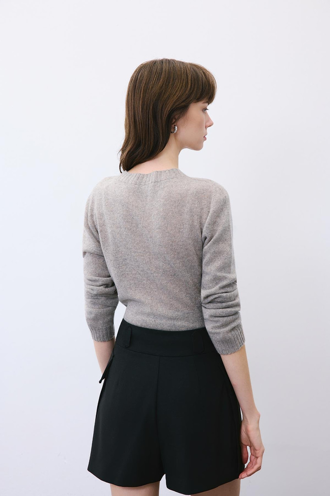 Black Wool-Blend Skirt