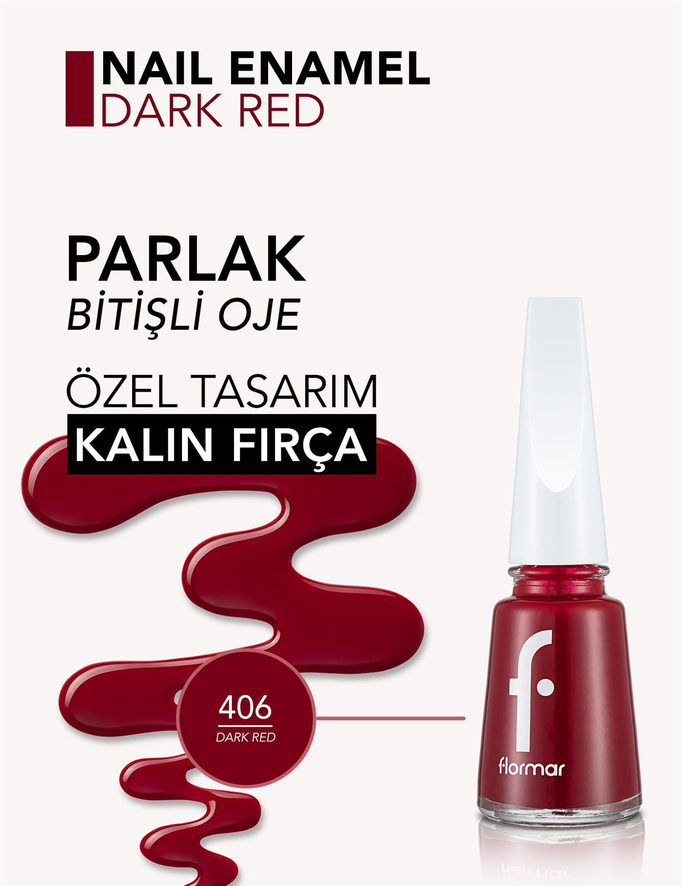 Flormar Oje 406 Dark Red