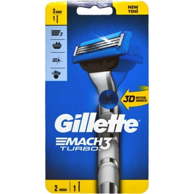 Gillette Mach 3 Turbo  Makine  2 Yedek