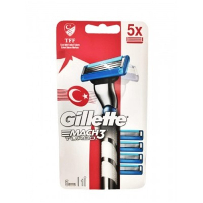 Gillette Mach 3 Turbo Makine+5 Yedek