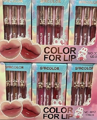 Rose Lip Color For Lip 3 Lü Set Likit Ruj*12
