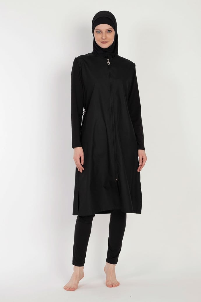 6045A-B Siyah Tesettür Mayo