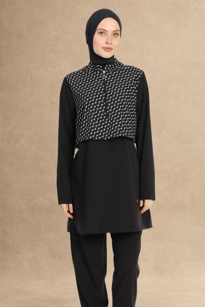 6300A Kapalı Siyah Tesettür Mayo