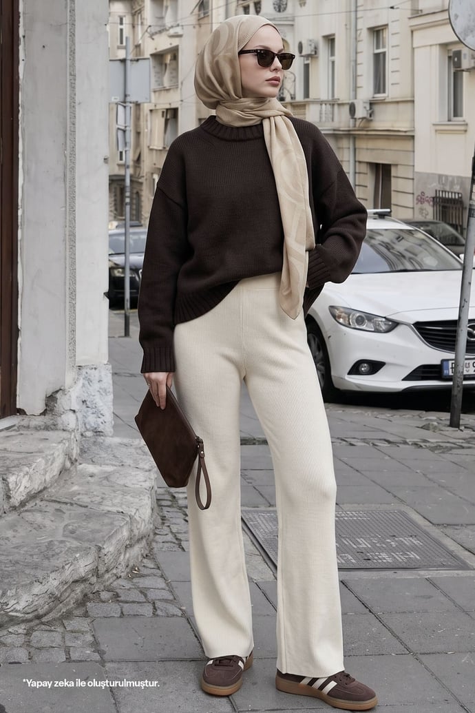 Basic Cream Knit Pants