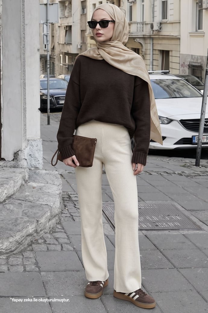 Basic Cream Knit Pants