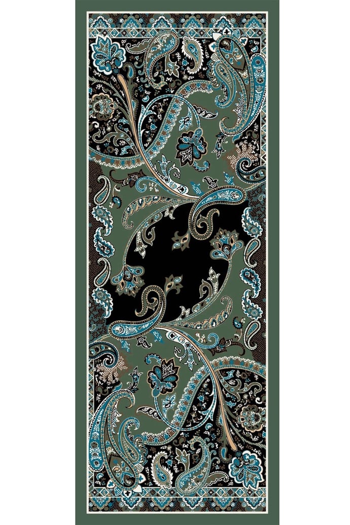 Damla Motif Desenli Haki Soft Pamuk Şal