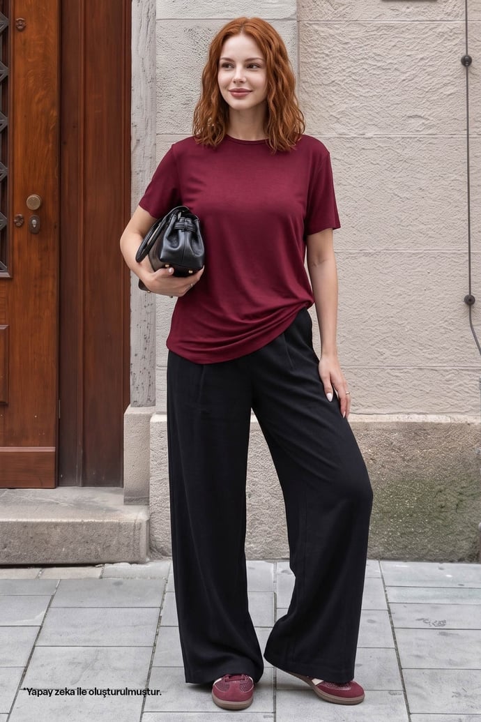 Düz Basic Tişört Kırmızı