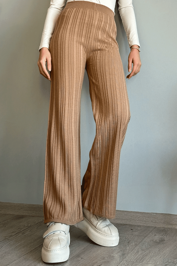 Fitilli Camel Triko Pantolon