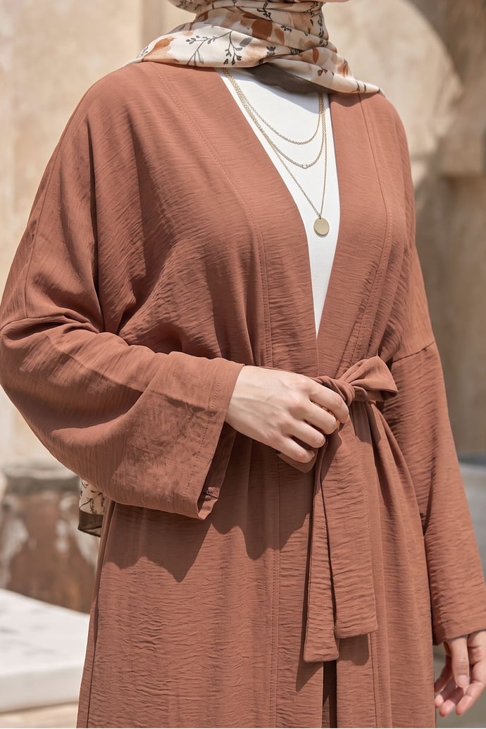 Kimono Pantolonlu Kiremit Takım