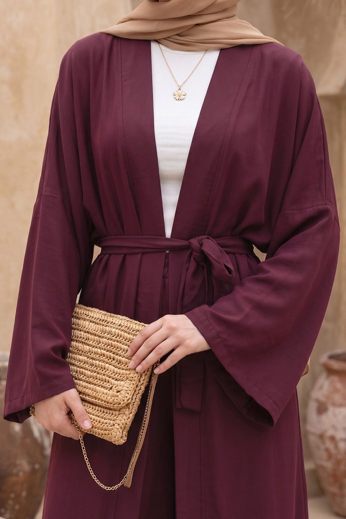 Kimono Pantolonlu Mürdüm Takım