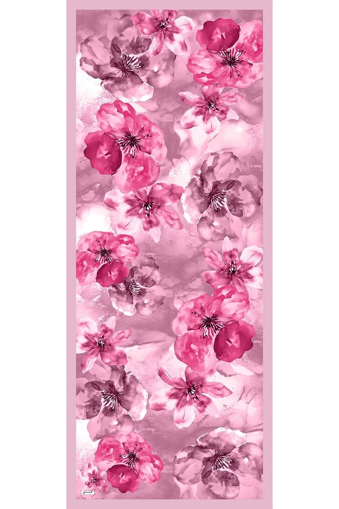 Manolya Desenli Pembe Soft Pamuk Şal