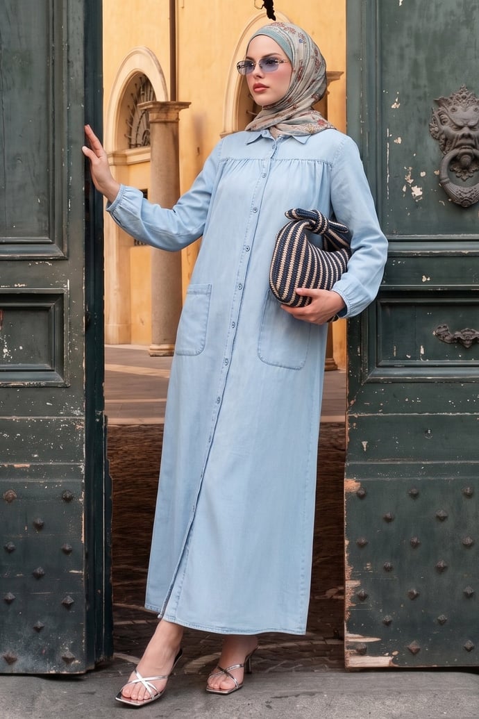 Pamela Buttoned Ayrobin Brown Dress