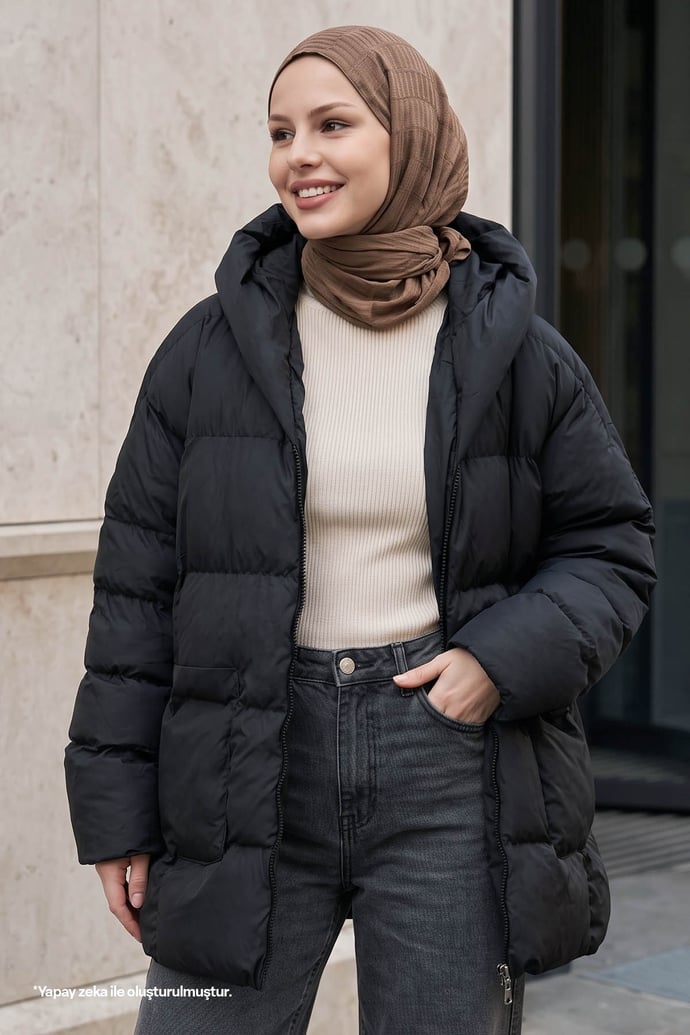 Mona Salaş Şişme Mont - Siyah